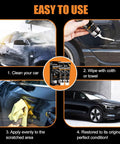 Steps for using 2026 Upgraded Scratch Remover For Vehicles With Wipe And Sponge Car Scratch Repair Kit shown on a car