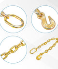 2 Ton Snatch Block With 2 Ft G70 Chain For Flatbed Tow And Recovery, detail of chain and hook design