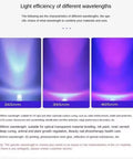 Light efficiency of different wavelengths for Robust Workhorse UV Curing Light With 365Nm 395Nm And 405Nm Bands.