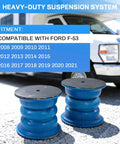 Heavy Duty Front Suspension Helper Springs For 2008 To 2021 Ford F-53 Chassis Upgrade next to motorhome