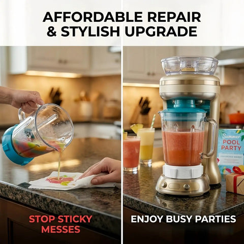 Leak Proof Reinforced Locking Base For Frozen Concoction Makers, Pitcher Bottom Cap Replacement in kitchen setting