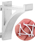 Close-up of 10 Pack Aluminum Freezer Shelf Clips Kit With Curved Dovetail Design showing metal clamps and curved detail