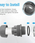 Non-Metallic Liquid Tight Conduit Connector Five Pack One And One Quarter Inch PVC Fittings Easy Installation Diagram