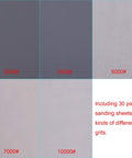 Pro Grade Wet And Dry Sandpaper Set Of 30 Grit Papers 2000 3000 5000 7000 10000 With Six Sheets Each display of grit variety