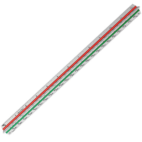 12 Inch Architectural Scale Ruler Triangular Tool Color Coded For Drafting And Blueprints, Pro Grade Precision With 6 Scales On Aluminum Alloy Build