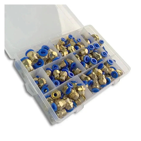 Heavy Duty 1 2 3 4 5 6 Pack 4mm 6mm 8mm 10mm 12mm Air Joint Connector Push In Hose Tube Pneumatic Fitting D Kit For Cool Rigged Job brass fittings in organizer case