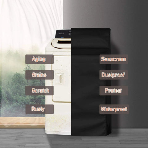 Durable Waterproof Washing Machine Cover 2 Pack For Top Load Or Front Load Washers All Weather Dustproof Sun Shield Large Black