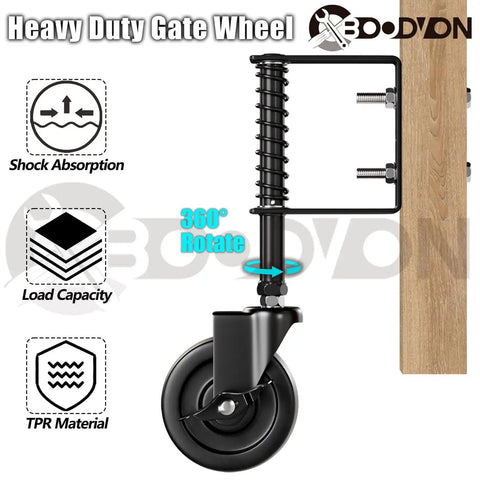 Heavy Duty Gate Caster With Side Brake And Spring Loaded Wheels 360 Degree Rotating Gate Caster for Wooden Gates