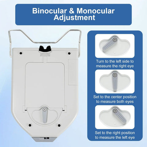 Pro Grade Digital Pupilometer With LED PD Meter, Memory Function, Diopter Compensation, And Interpupillary Distance Tool For Precise Eyewear Fitting Anywhere. Binocular adjustment view
