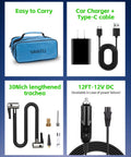 Cordless Tire Inflator With Dual Cylinders And An Eight Point Three Inch Screen Portable Air Compressor accessories