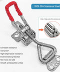 304 Stainless Steel Adjustable Toggle Latch With Lockhole No Fuss Quick Release Pull Latch For Smokers, wet, corrosion-resistant