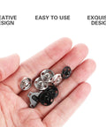100Pcs Brass Snap Fasteners Garment Accessories Kit For Sewing Projects And DIY Clothing Repairs Including Pant Hooks And Trouser Fasteners Durable Button Snaps, assorted snaps in hand
