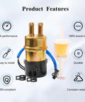 12V Electric Fuel Pump Fits Honda Goldwing GL1200A 1984-1987 and V65 Magna VF1100C 1983-1985, includes filter and clamps