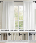 Wrap Around Curtain Rods Beefy Blackout Heavy Duty 1 Inch Curtain Pole For Windows 48 To 84 Inches shown with curtains