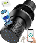 Smart Door Lock 4-In-1 Keyless Entry With Fingerprint, Passcode, Tuya App Remote, And USB Backup showing screen and keys.