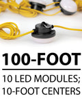 Worksite Ready 100 Ft LED String Lights For Construction Sites, Festivals, Markets And Outdoors, Energy Efficient