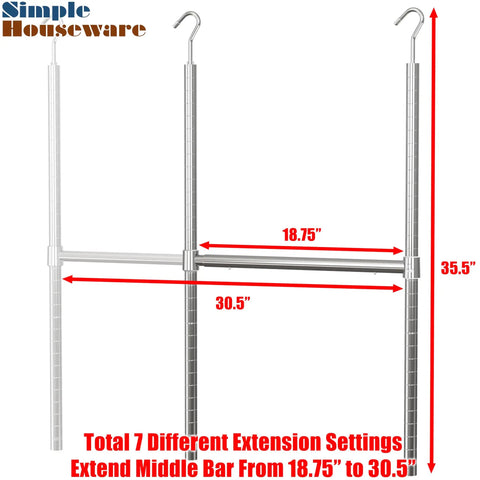 Straight Up Upgrade With This Expandable Chrome Closet Hanging Rod Adjustable Wardrobe Pole For Dorms That Instantly Doubles Your Hanging Storage Holds Heavy Outfits Snugly And Makes Tiny Spaces Work Wonders