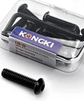 Built Tough 5/16-18 By 3-1/2 Inch Button Head Socket Cap Screws Made From Top Shelf 304 Stainless Steel With Long Lasting Black Oxide Shield And Snug Allen Hex Drive For No Hassle Jobsite Work Pack Of 10 in a clear case.