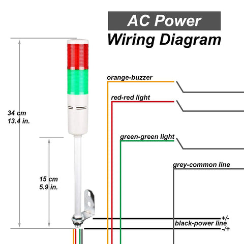 Tower Stack Lights RGB LED Indicator For Factory And Shop Floor, 2 Tier Industrial Warning Lamp With Sound and wiring diagram