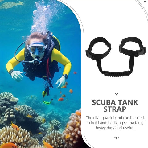 Adjustable Scuba Tank Hose Retainer Band With Handle Portable Diving Bottle Carrier Strap For Water Sports And Tank Transport