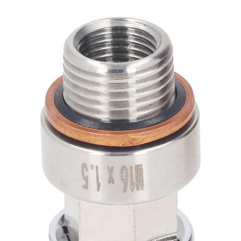 Heavy Duty Oil Pan Drain Plug M16x1.5 Repair Kit Made From Real Stainless Steel To Fix Stripped Threads And Prevent Leaks With Built In Wrench Extension Bit For Quick Engine Sump Restoration On Your Ride.