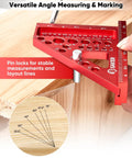 3D Multi Angle Measuring Square Ruler For Woodworking And Construction Pro Grade Aluminum with angle measurements