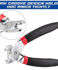 Angled Hog Ring Pliers Kit With 360 Pcs Hog Rings In 3/4 1/2 And 3/8 Inch Galvanized Steel Spring Loaded A3 for Upholstery Fencing