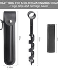 Go To Bushcraft Hand Auger Wrench For Easy Wood Drilling By KOSIBATE With Leather Case, 10-inch High Carbon Steel Drill