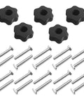 20 Pc M8 T Slot Bolts 1.5 Inch Long With 5 Pc 6 Star Knobs For T Track, Woodworking Jigs And Feather Boards, Fixtures, Rock Solid Grip