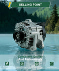 13.5V 180A Alternator Replacement For Hyundai Palisade 2020 2021 2022 2023 2024 2025 And Kia Telluride 2020 2021 2022 2023 2024 3.8L With Six Groove Pulley And Clockwise Rotation Brand New High Output Auto Part, displayed in front view.