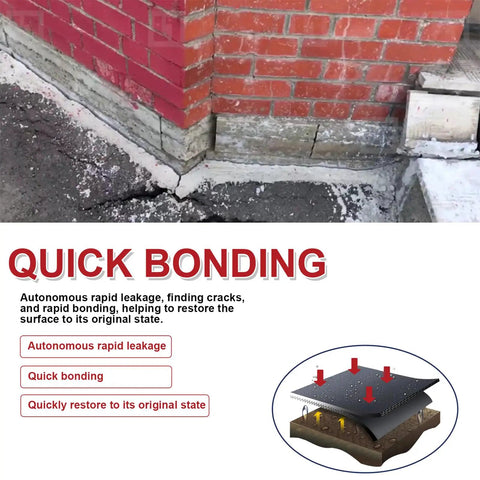 Image showing cracks sealed with Go To Spray Sealant For Roofs And Gutters Quick Leak Stop Barrier Coating with bonding effect.