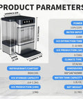 Heavy Duty Countertop Nugget Ice Maker Spits Out Chewable Ice Fast With Built In Water Tank And Hassle Free Self Clean Feature  dimensions and specifications.