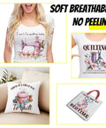 Quilting Heat Transfer Stickers Four Piece Set For DIYers T Shirts Hoodies Jackets Washable Iron On Decals Sewing Theme