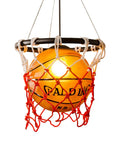 Basketball Hoop Pendant Light With Net and Acrylic Shade, Cool Loft Bar Ceiling Lamp For Gym, Kids Room And Dining Areas