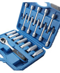 18 Piece Hub Suspension Nut Removal Tool Socket Kit For Shock Absorber Struts with Torx T50 Bits in open case