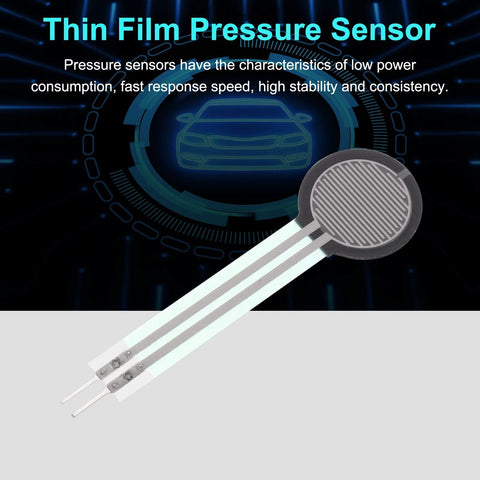 FSR402B thin-film pressure sensor disc on white flex PCB, 0-10 kg, 2-pack