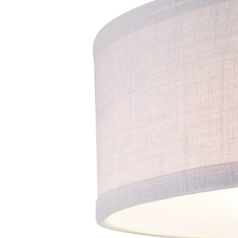 Two Light Flush Mount Ceiling Light With Summer Linen Shade In Brushed Nickel Finish For Kitchen Hallway And Interior Living Spaces Great For Baths, Bedrooms, And Entryways With A Clean, Modern Vibe