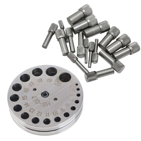 Steel Disc Cutter Set For Jewelry Making with 17 dies and 45 steel punch discs for precise flat bottom punching and crafting