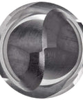 Ball-nose HSS end mill with Weldon shank, bright uncoated finish, 1" cutting diameter, close-up view