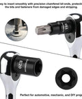 32 Piece Torx Bit Socket Set With Female External Sockets, 14 Star Bits T8 To T70 And 13 E-Torx Sockets E4 To E24 displayed