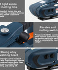 Heavy Duty Portable Electric Strapping Machine With Dual Batteries For Pet Strap Automatic Handheld Banding Tool Cuts Packing Hassles Flat With Rock Solid Precision Sealing controls and features close-up