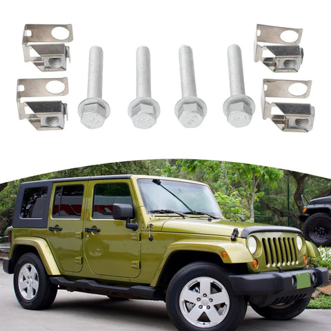 All In One Manifold Bolts And U Nuts Kit For Dodge Ram 1500 2500 3500 Durango Jeep Grand Cherokee Cherokee Wrangler 2004 To 2024 Replacement Includes Four Bolts And Four U Nuts. silver steel bolts and U nuts for Jeep Wrangler manifold hardware