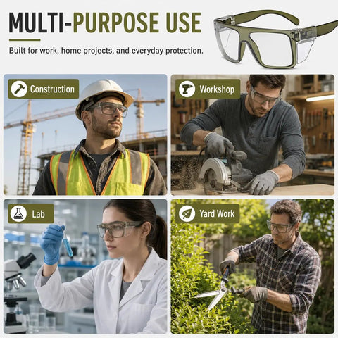 Solid Z87 Compliant Safety Glasses Featuring Kickass Photochromic Transition Lenses With Slick Removable Side Shields For Heavy Duty Impact Protection And Smooth UV400 Anti Blue Light Filters