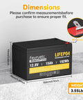 12V 15Ah LiFePO4 Deep Cycle Battery For Fish Finders Scooters Security Systems Solar UPS All Around Power Built To Last