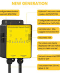 Front view of Ortis 220V Automatic Vacuum Switch, yellow control panel for dust collectors and 220V tools, Amazon brand