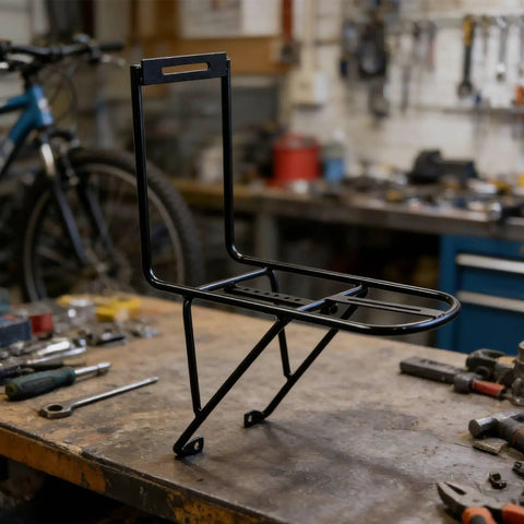 Front Fork Cargo Rack For Bikes: Go-To Gear For Bikepackers And Commuters, Fits 34-40mm Forks, Easy Quick-Install Mount, Steel Construction