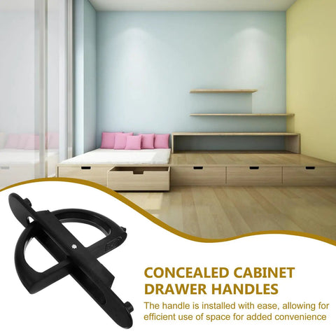 Modern Concealed Cabinet Handles 2 Pack For Kitchen Drawers And Cupboards Hidden Recessed Door Pulls For Sleek Seamless Look