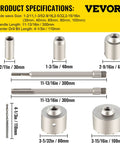 Heavy-Duty Concrete Hole Saw Kit With SDS Plus And SDS Max Shanks, 10-Piece Set showing dimensions and specifications for 30 to 100 mm holes.
