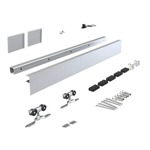 6Ft Barn Door Sliding Hardware Kit Aluminum Alloy Box Rail Track For Interior Single Wooden Door Low Clearance