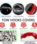 GMC Sierra 1500 Front Tow Hook Cover Replacement Custom Fit Silicone Cover For 2019 2020 2021 2022 2023 2024 Red Durable Wear Resistant Protects Tow Receiver And Adds Dope OEM Style Finish with silicone material and features.
